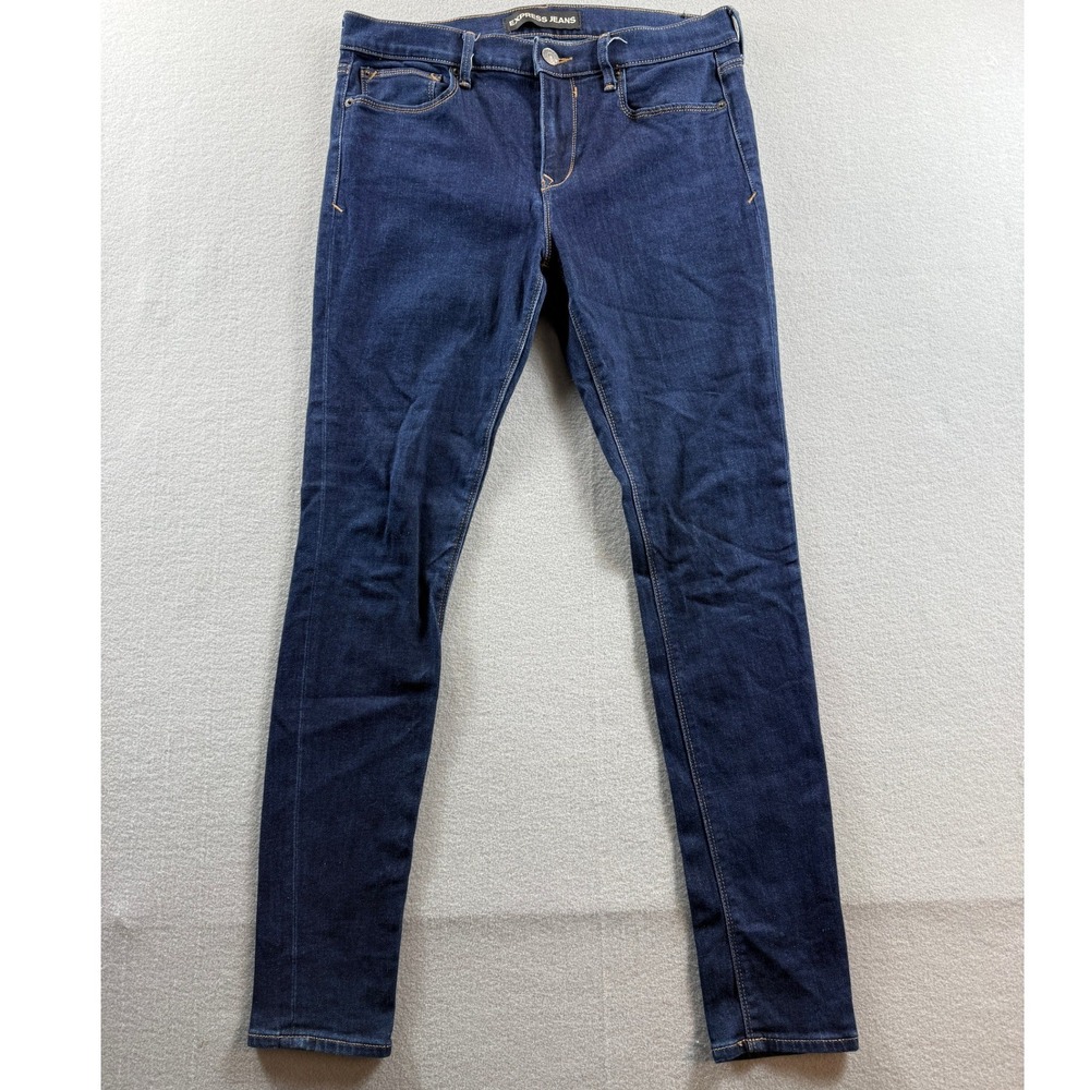 Express Jeans Legging Women 10R Dark Wash Mid Rise Skinny Stretch Denim 32x30